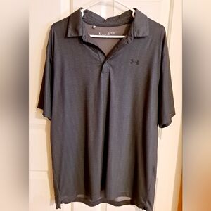 Under Armour Loose Fit Heat-gear Gray Mens Polo Shirt Sz. XL